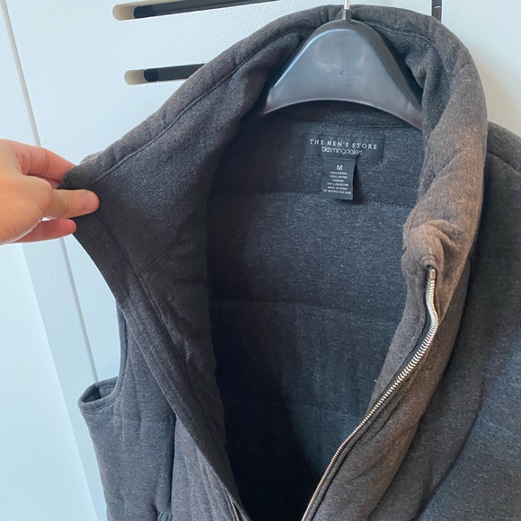 Bloomingdale’s Brand Men’s Grey Cotton Puffer Vest - Size Medium - Picture 6 of 6